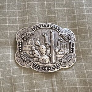 Nocona Silver Western Belt Buckle